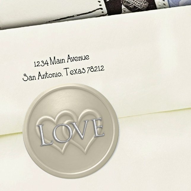 Warm Gray Two Hearts Intertwined Wedding Classic Round Sticker (Creator Uploaded)