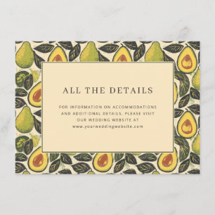 Warm Green Botanical Avocado Border Enclosure Card