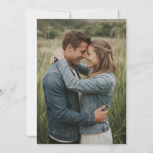 Warm Green Romantic Photo Invitation (Front)