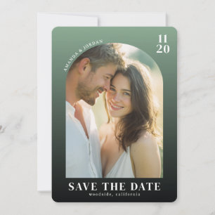 Warm Green Romantic Photo Save The Date