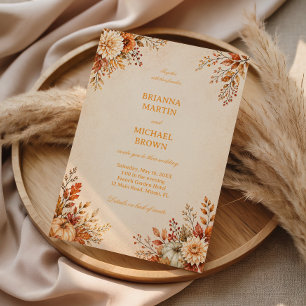 Warm Harvest Floral Invitation