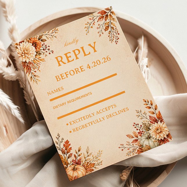 Warm Harvest Floral RSVP Card (Creator Uploaded)