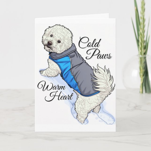 Warm Heart Snow Bichon Card (Front)