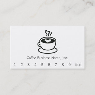 Warm Heart Steaming Coffee Loyalty Card