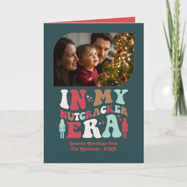 Warm Hearth Fun Retro Christmas Photos Holiday Card (Front)