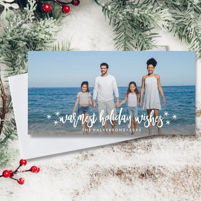 Warm Holiday Wishes Christmas or New Years Photo Card (Creator Uploaded)
