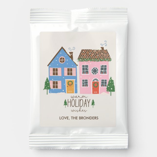 Warm Holiday Wishes Custom Hot Chocolate Drink Mix (Front)