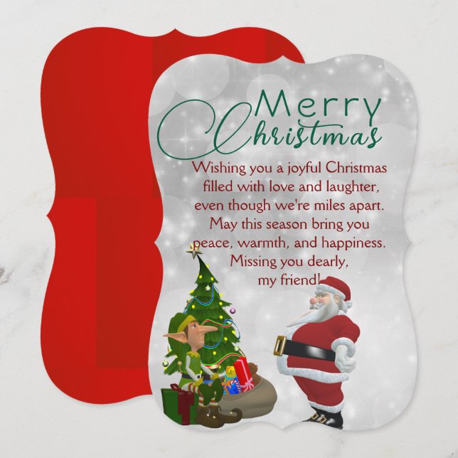 Warm Holiday Wishes from Afar Thank You Card (Front/Back)