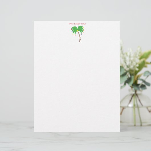 "Warm Holiday Wishes" Palm Tree letterhead (Standing Front)