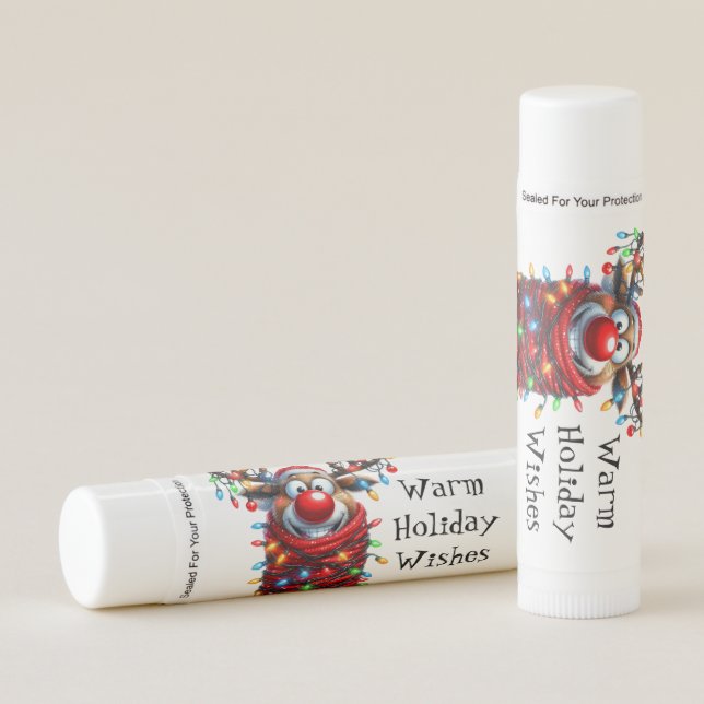 Warm Holiday Wishes Reindeer  Lip Balm (Front)