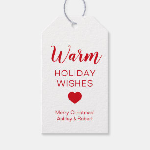 Warm Holiday Wishes Tag for Hot Chocolate, Coffee