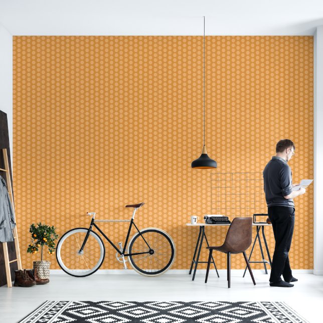 Warm honeycomb pattern Wallpaper (Living Room)