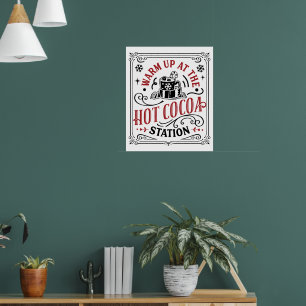 Warm Hot cocoa station Christmas Poster