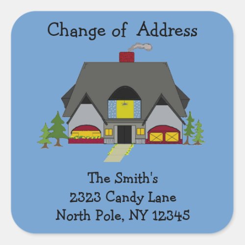 Warm House Change of Address Square Sticker