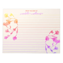 Warm Hues Watercolor Flowers Lined