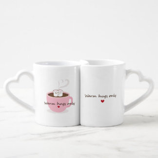 Warm Hugs Only Marshmallow Cocoa Hug Doodle Coffee Mug Set