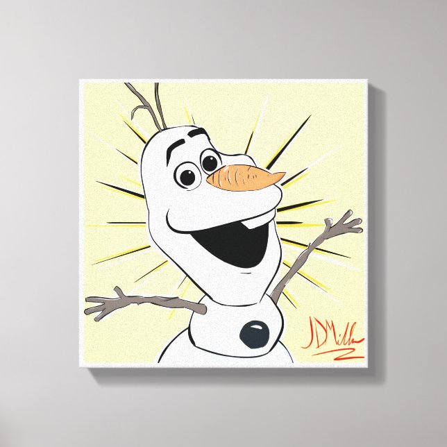 Warm Hugs Snowman Canvas Print Wall Art (Front)