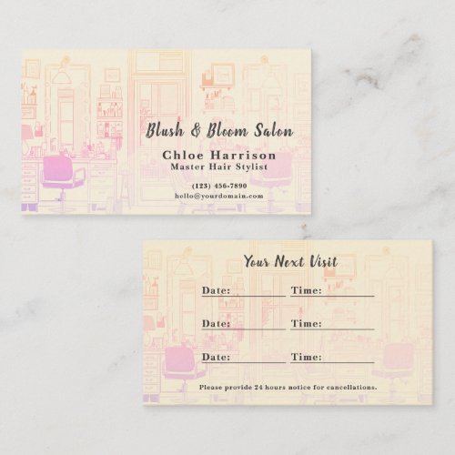 Warm Ipanema Hair Salon Appointment Card &amp;