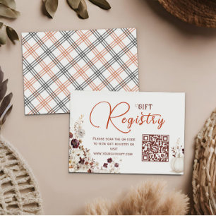 Warm Ivory Pumpkin Floral Registry Enclosure Card