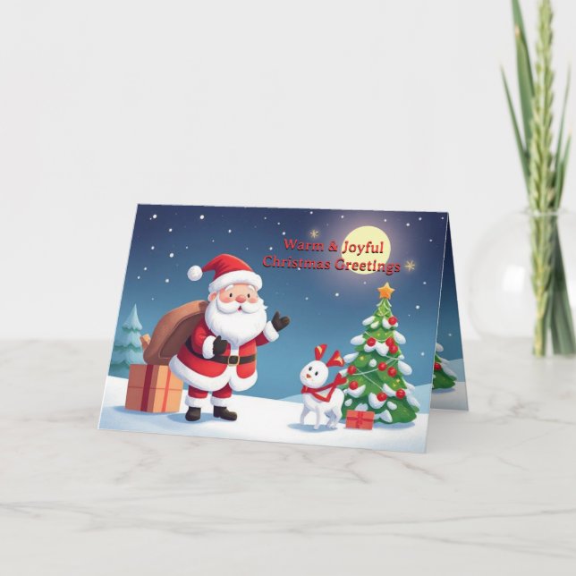 Warm & Joyful Christmas Greetings Card (Front)