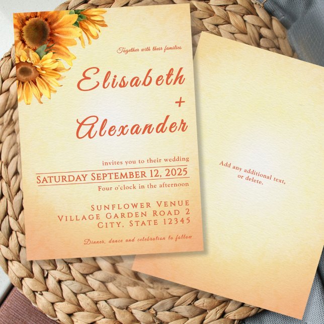 Warm Joyful Sunflower Wedding Invitation (Creator Uploaded)