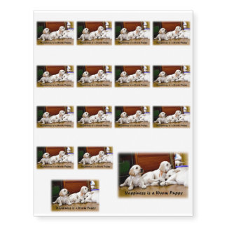 Warm Labrador Puppies Temporary Tattoos