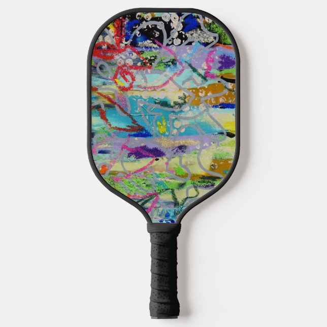 Warm Layers by Lydia's Art Sangria Carbon Fiber Pickleball Paddle (Front)