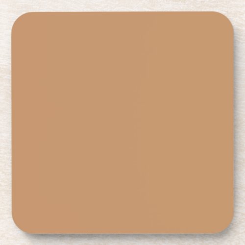 Warm Light Clay Brown Solid Color Pairs SW 0009 Beverage Coaster