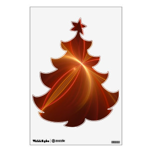 Warm Light Modern Abstract Fractal Christmas Tree Wall Decal