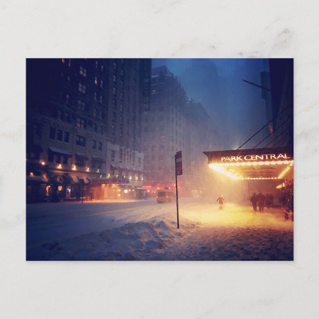 Warm Lights On A Cold Night Postcard (Front)