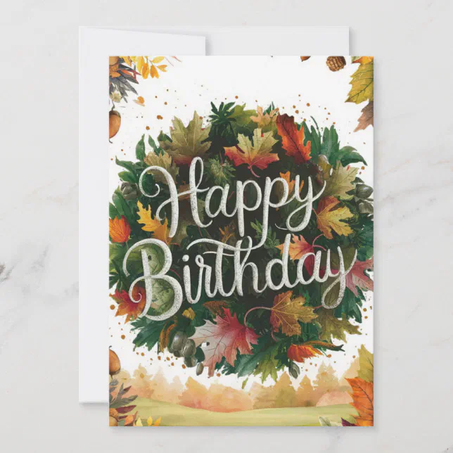 Warm Little Season Autumn Fall Happy Birthday Card | Zazzle