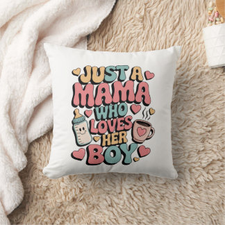 Warm Loves Her"Retro Mother's Day Tee Cute vintage Throw Pillow