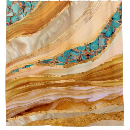 Warm Marble Abstract Flow Shower Curtain