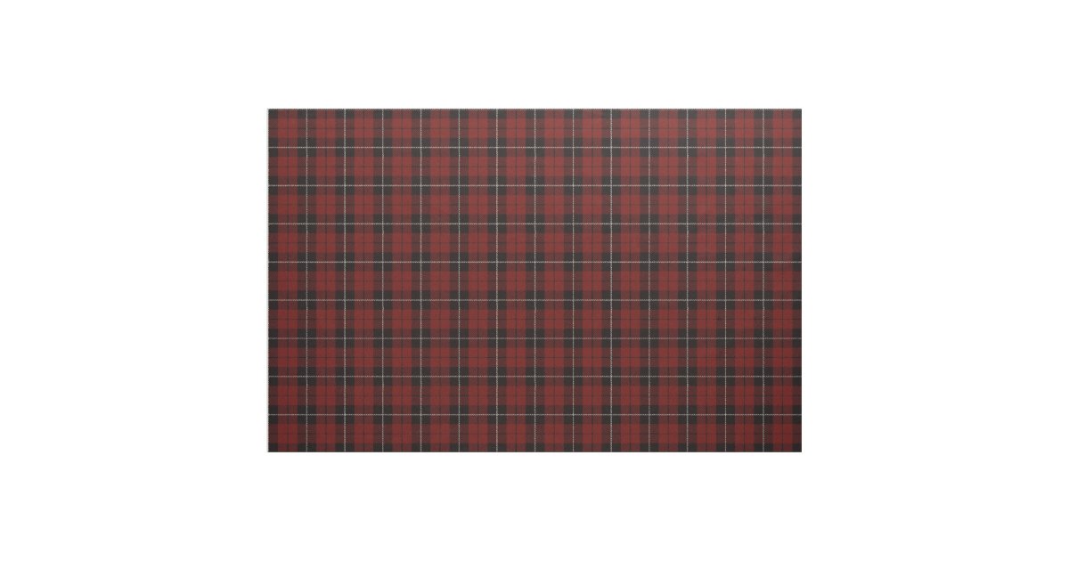 Warm Maroon, red plaid fabric white/black stripe | Zazzle.com