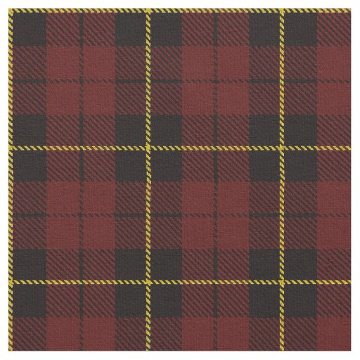 Warm Maroon, red plaid yellow/gold & black stripe Fabric