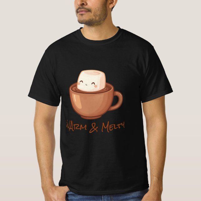 Warm & Melty – Festive Hot Chocolate Design T-Shirt (Front)
