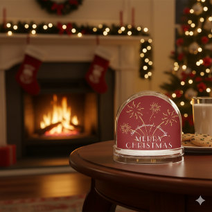 Warm Merry Christmas Decorative Holiday Snow Globe