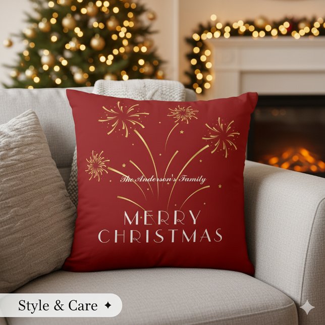 Warm Merry Christmas Decorative Holiday Throw Pillow (Warm Merry Christmas Decorative Holiday Throw Pillow)