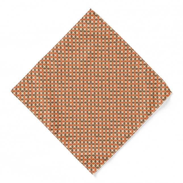 Warm Mid-Century Retro Boomerang Atomic Bandana (Front)