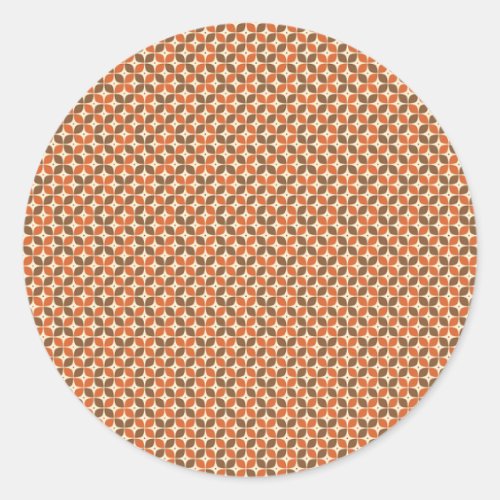 Warm Mid-Century Retro Boomerang Atomic Classic Round Sticker