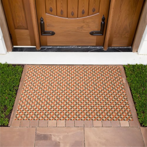 Warm Mid-Century Retro Boomerang Atomic Doormat