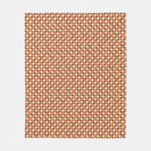 Warm Mid-Century Retro Boomerang Atomic Fleece Blanket