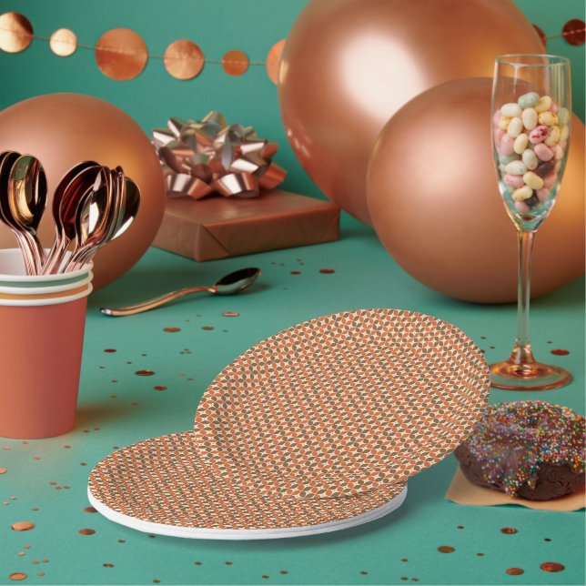 Warm Mid-Century Retro Boomerang Atomic Paper Plates (Multi)