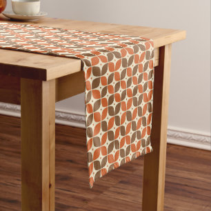 Warm Mid-Century Retro Boomerang Atomic Short Table Runner