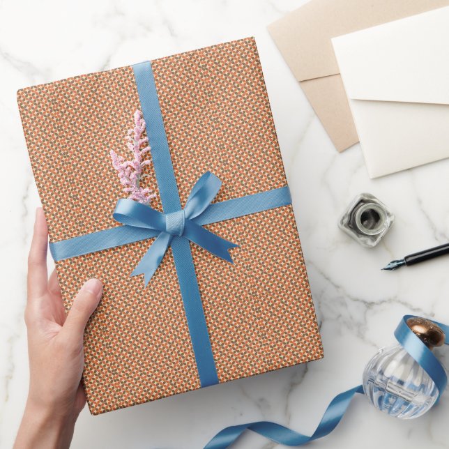 Warm Mid-Century Retro Boomerang Atomic Wrapping Paper (Gifting)