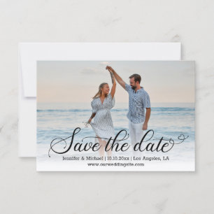 Warm Minimalist Faded Photo Calligraphy Save The Date