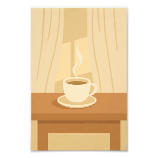 Warm Morning Coffee Poster – Minimalist Cozy Art
