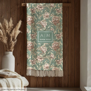 Warm Morris inspired custom name floral blanket