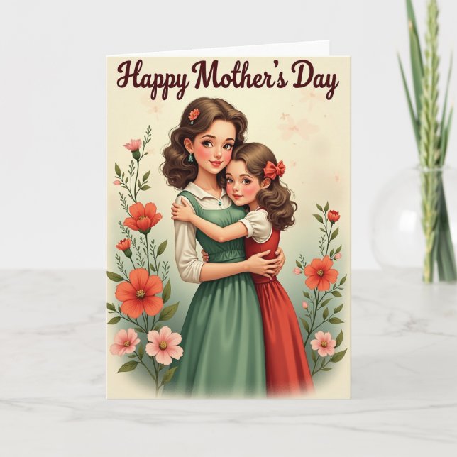 Warm Mothers Day Affection Card (Front)