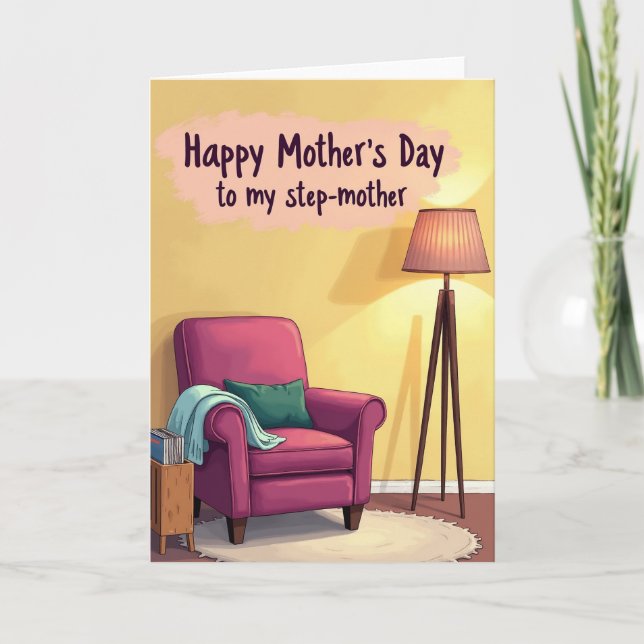Warm Mothers Day Armchair Card (Front)